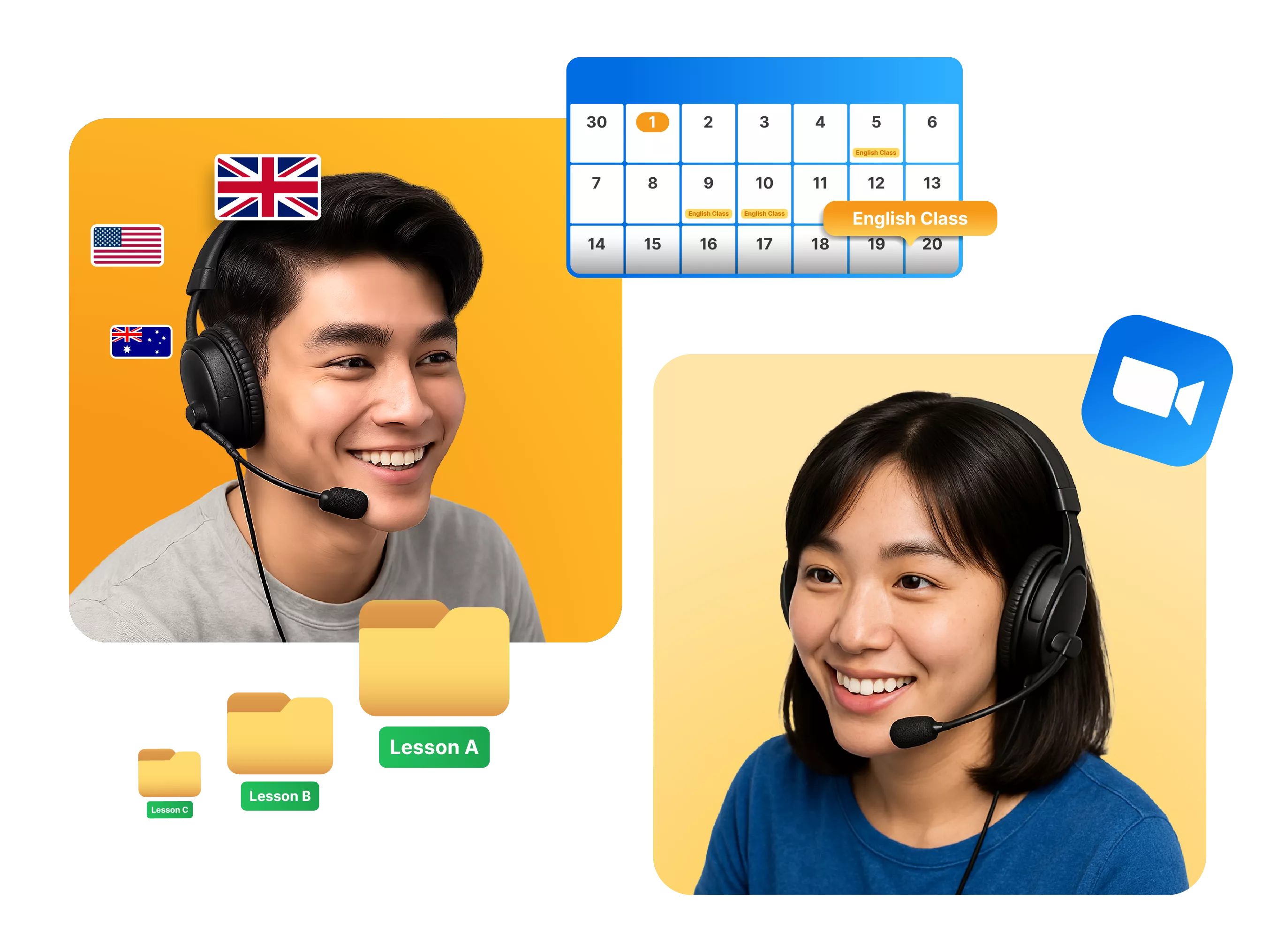 Tutor dan siswa dalam sesi pembelajaran online